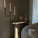 Bardot Hammered Iron Floor Candelabra - 56" Tall Tiered Candleholder White Cliff Studio Candles and Candle Accessories