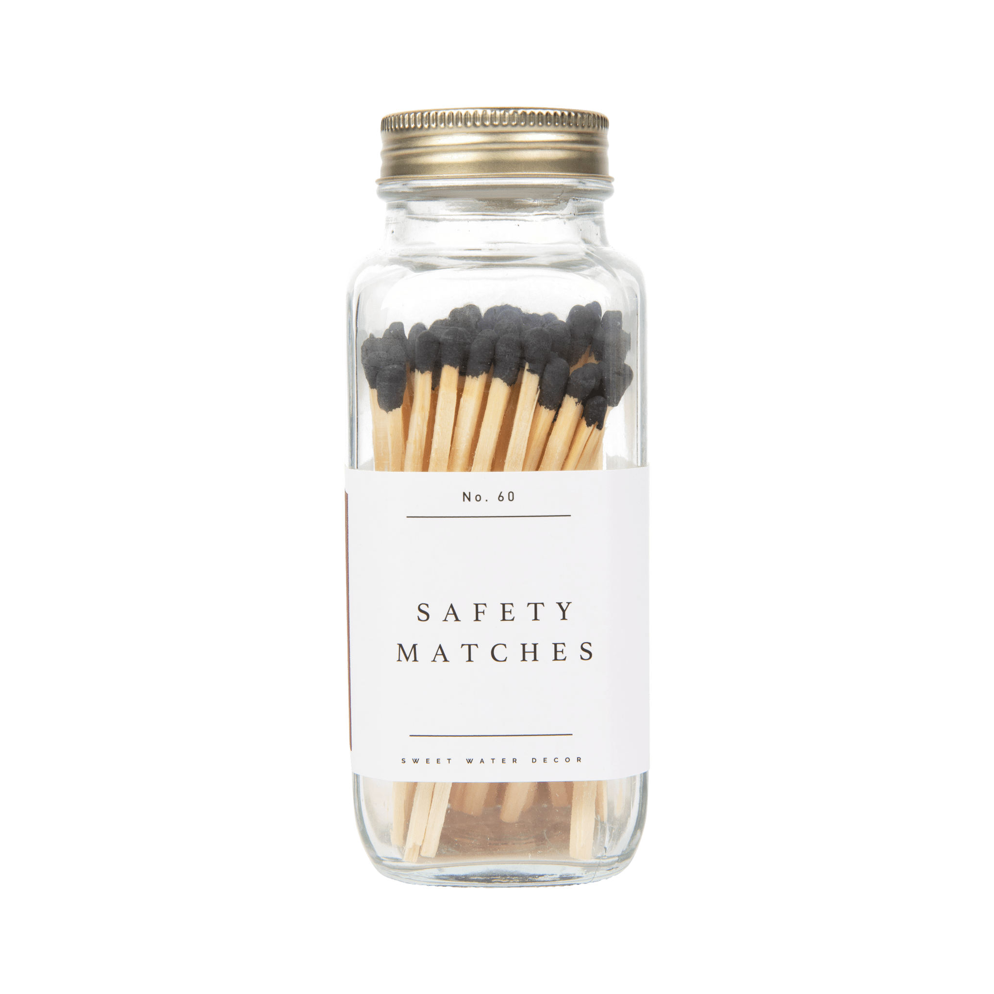 Black Tip Safety Matches - 60 Count, 3.75" White Cliff Studio Candles and Candle Accessories