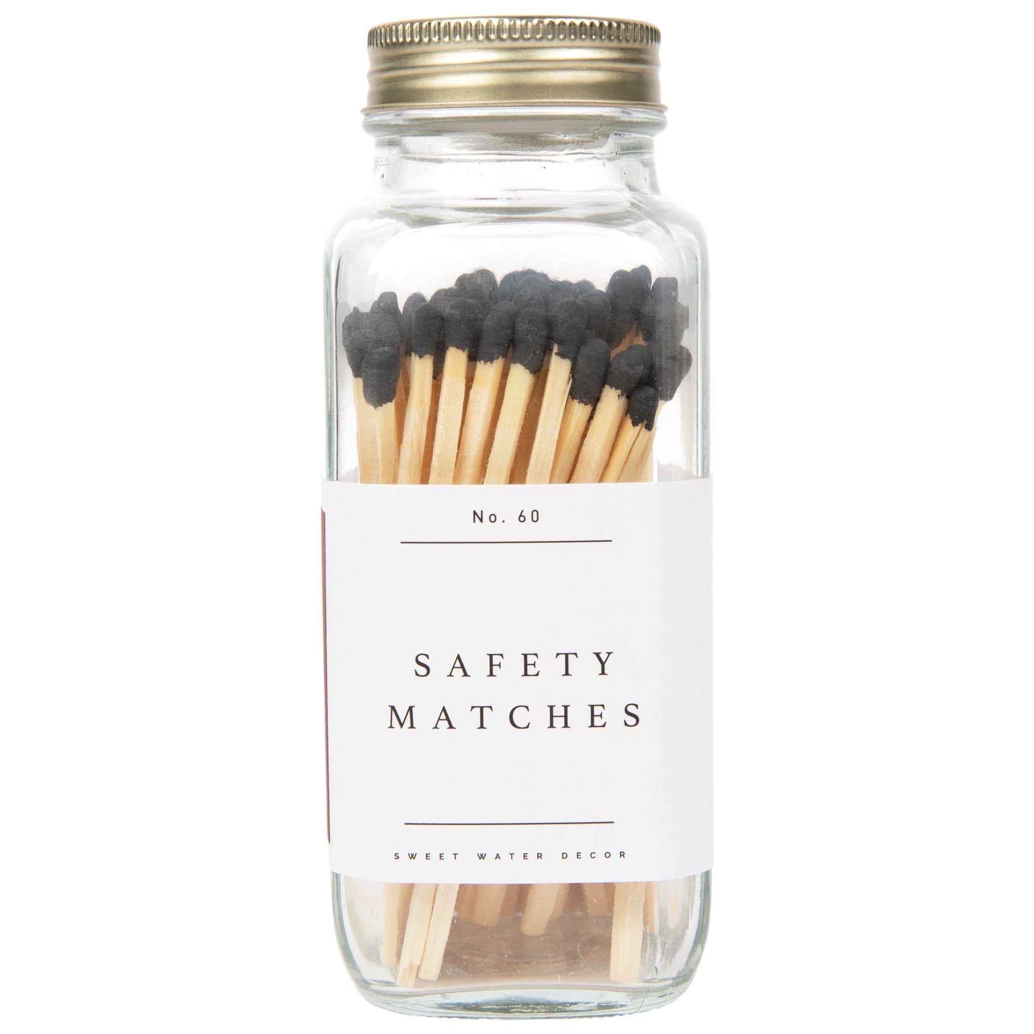 Black Tip Safety Matches - 60 Count, 3.75" White Cliff Studio Candles and Candle Accessories