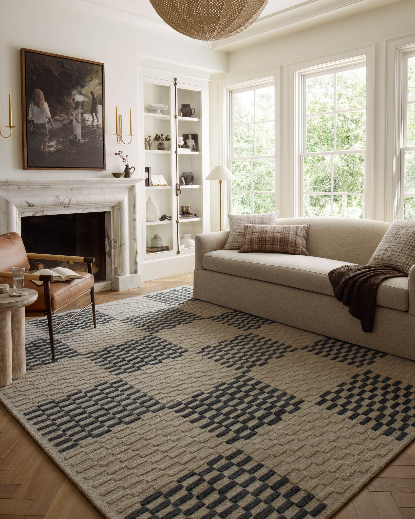 Chris Loves Julia x Loloi Bradley Beige / Midnight Rug