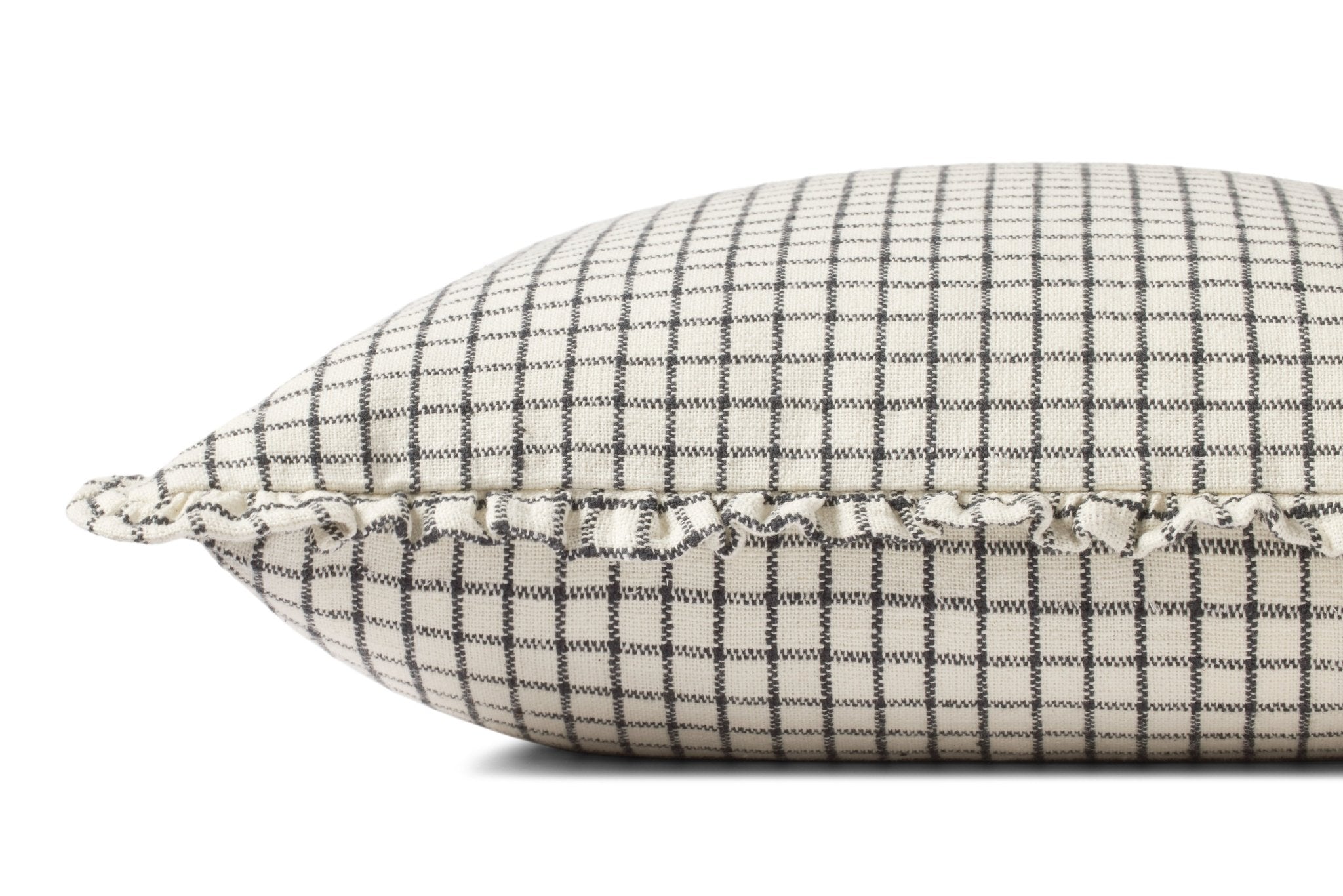 Chris Loves Julia x Loloi Dinah Ivory / Black 18'' x 18'' Cover w/Down Pillow