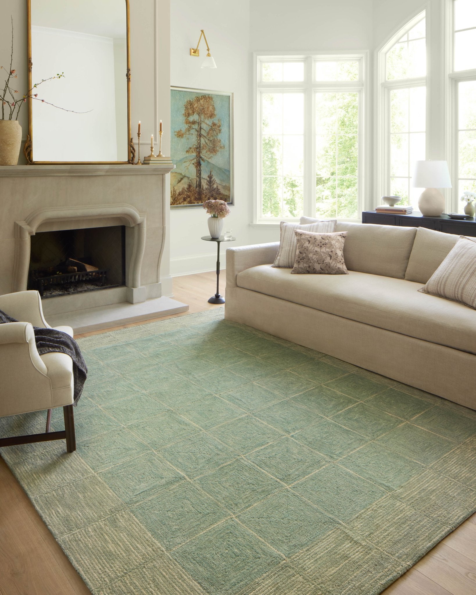 Chris Loves Julia x Loloi Francis Green / Natural Rug