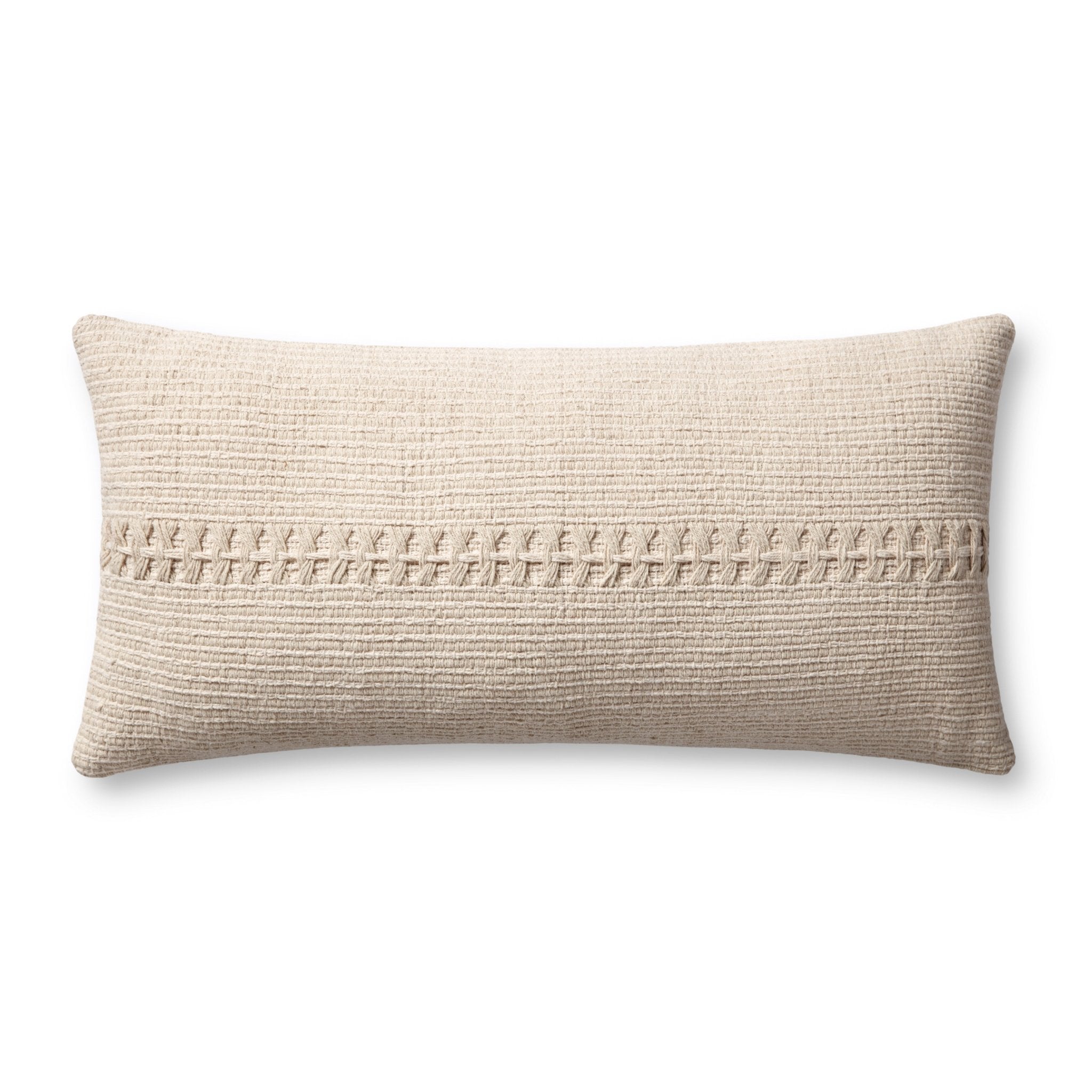 Chris Loves Julia x Loloi Harvey Ivory 12'' x 27'' Cover w/Down Pillow
