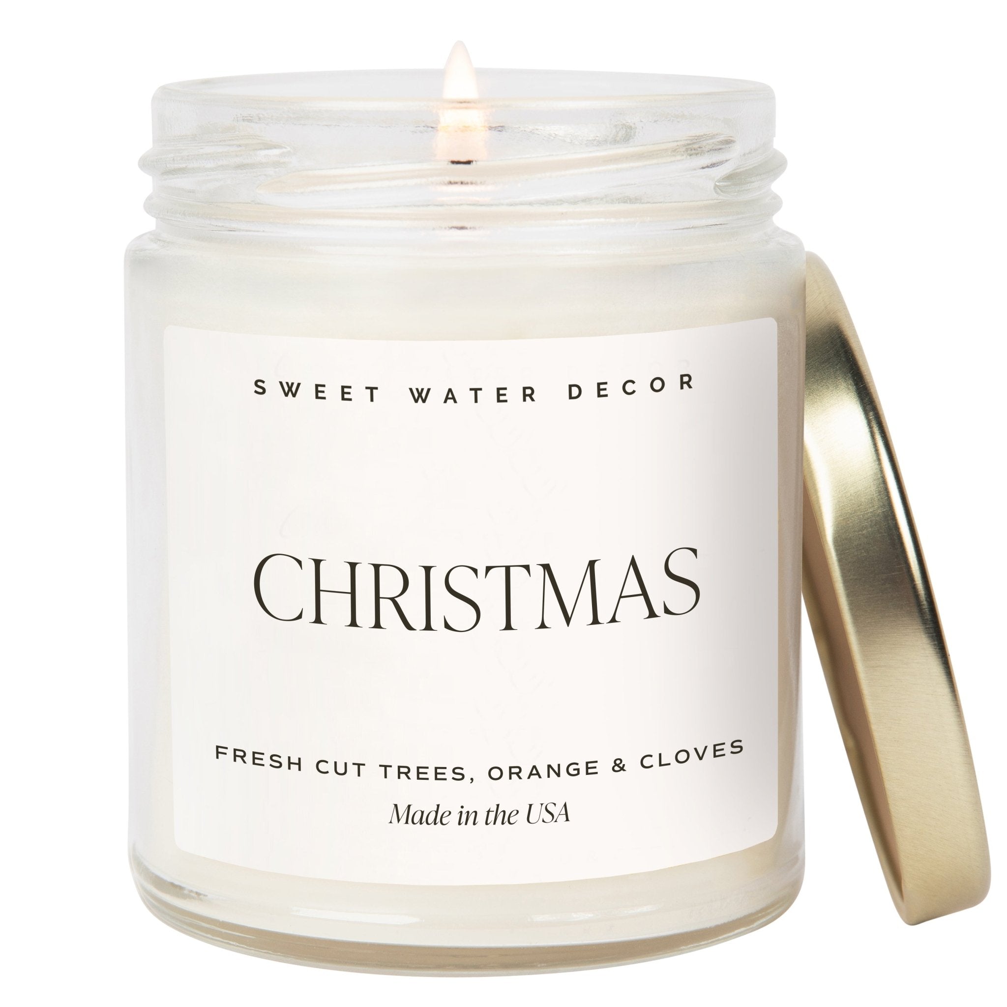 Christmas Soy Candle - Clear Jar - 9 oz White Cliff Studio Candles and Candle Accessories