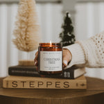 Christmas Tree Soy Candle - Amber Jar - 9 oz White Cliff Studio Candles and Candle Accessories