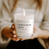 Christmas Tree Soy Candle - White Jar - 11 oz White Cliff Studio Candles and Candle Accessories