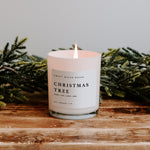 Christmas Tree Soy Candle - White Jar - 11 oz White Cliff Studio Candles and Candle Accessories