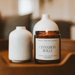 Cinnamon Rolls Soy Candle - Amber Jar - 9 oz White Cliff Studio Candles and Candle Accessories
