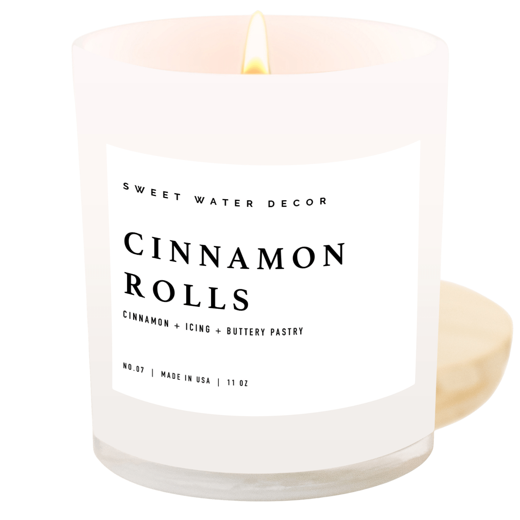Cinnamon Rolls Soy Candle - White Jar - 11 oz White Cliff Studio Candles and Candle Accessories
