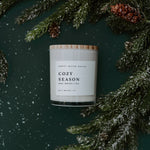 Cozy Season Soy Candle - White Jar - 11 oz White Cliff Studio Candles and Candle Accessories
