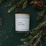 Cozy Season Soy Candle - White Jar - 11 oz White Cliff Studio Candles and Candle Accessories