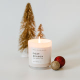 Cozy Season Soy Candle - White Jar - 11 oz White Cliff Studio Candles and Candle Accessories