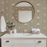 Darby Wallpaper by Mackenzie Nelson White Cliff Studio Florals and Botanicals