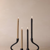 Ebony Muted Black Aluminum Candelabra - Modern Curved Taper Candle Holder White Cliff Studio Candles and Candle Accessories