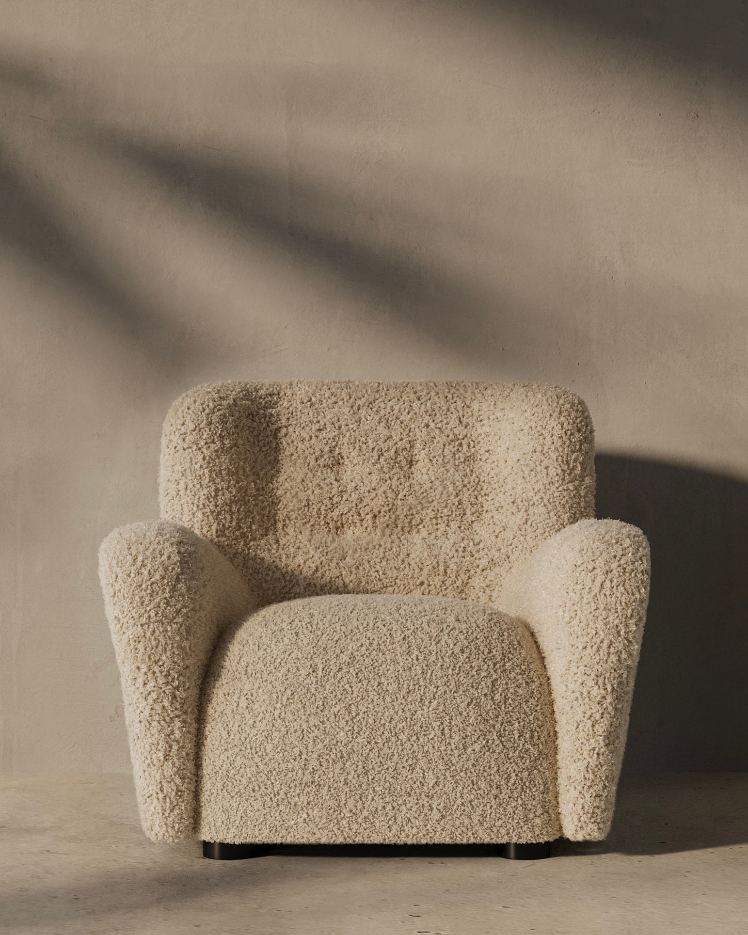 Elena Plush Teddy Accent Chair - Light Brown Cream Lounge White Cliff Studio Accent Chair