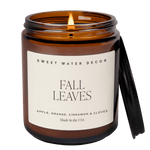 Fall Leaves Soy Candle - Amber Jar - 9 oz White Cliff Studio Candles and Candle Accessories