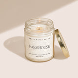 Farmhouse Soy Candle - Clear Jar - 9 oz White Cliff Studio Candles and Candle Accessories