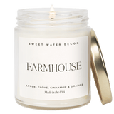 Farmhouse Soy Candle - Clear Jar - 9 oz White Cliff Studio Candles and Candle Accessories