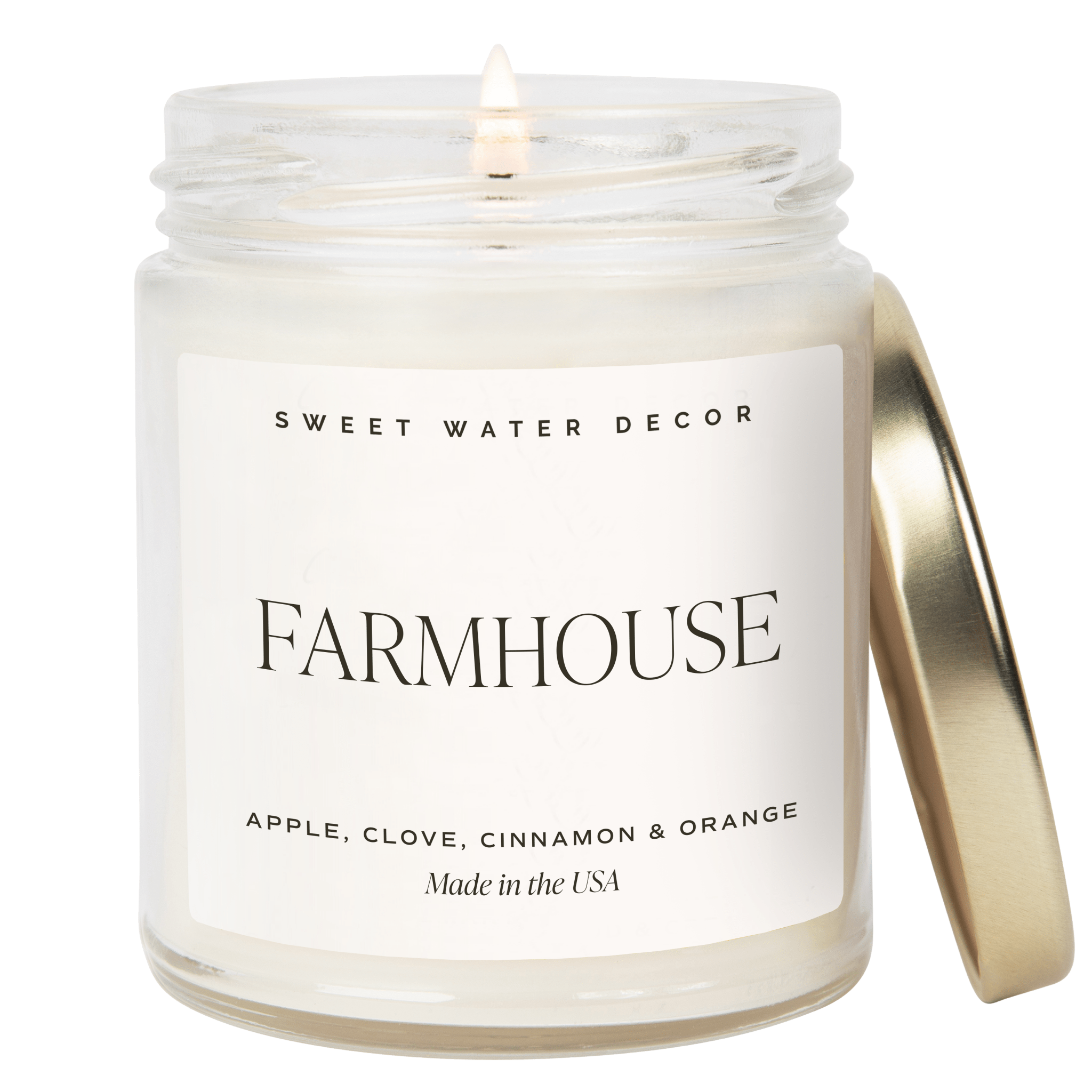 Farmhouse Soy Candle - Clear Jar - 9 oz White Cliff Studio Candles and Candle Accessories