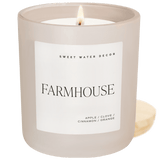 Farmhouse Soy Candle - Tan Matte Jar - 15 oz White Cliff Studio Candles and Candle Accessories