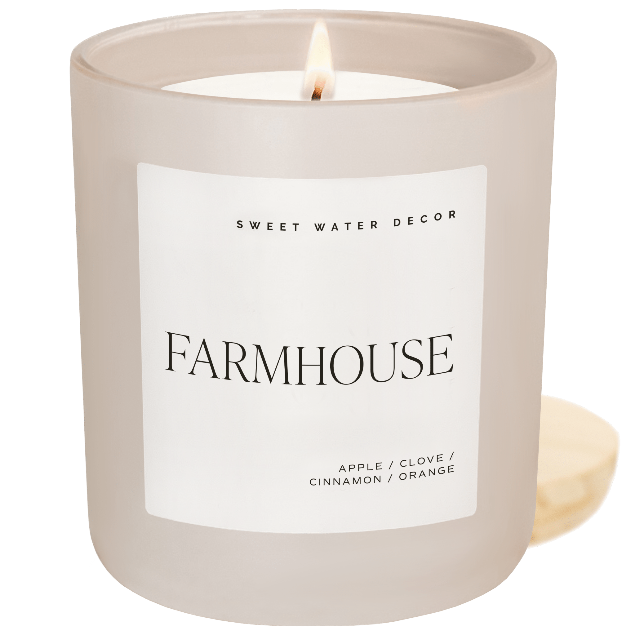 Farmhouse Soy Candle - Tan Matte Jar - 15 oz White Cliff Studio Candles and Candle Accessories