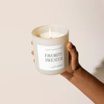 Favorite Sweater Soy Candle - Tan Matte Jar - 15 oz (Cashmere and Vanilla) White Cliff Studio Candles and Candle Accessories