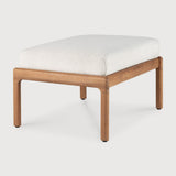 Jack Indoor / Outdoor Teak Footstool Ottoman, Off - White