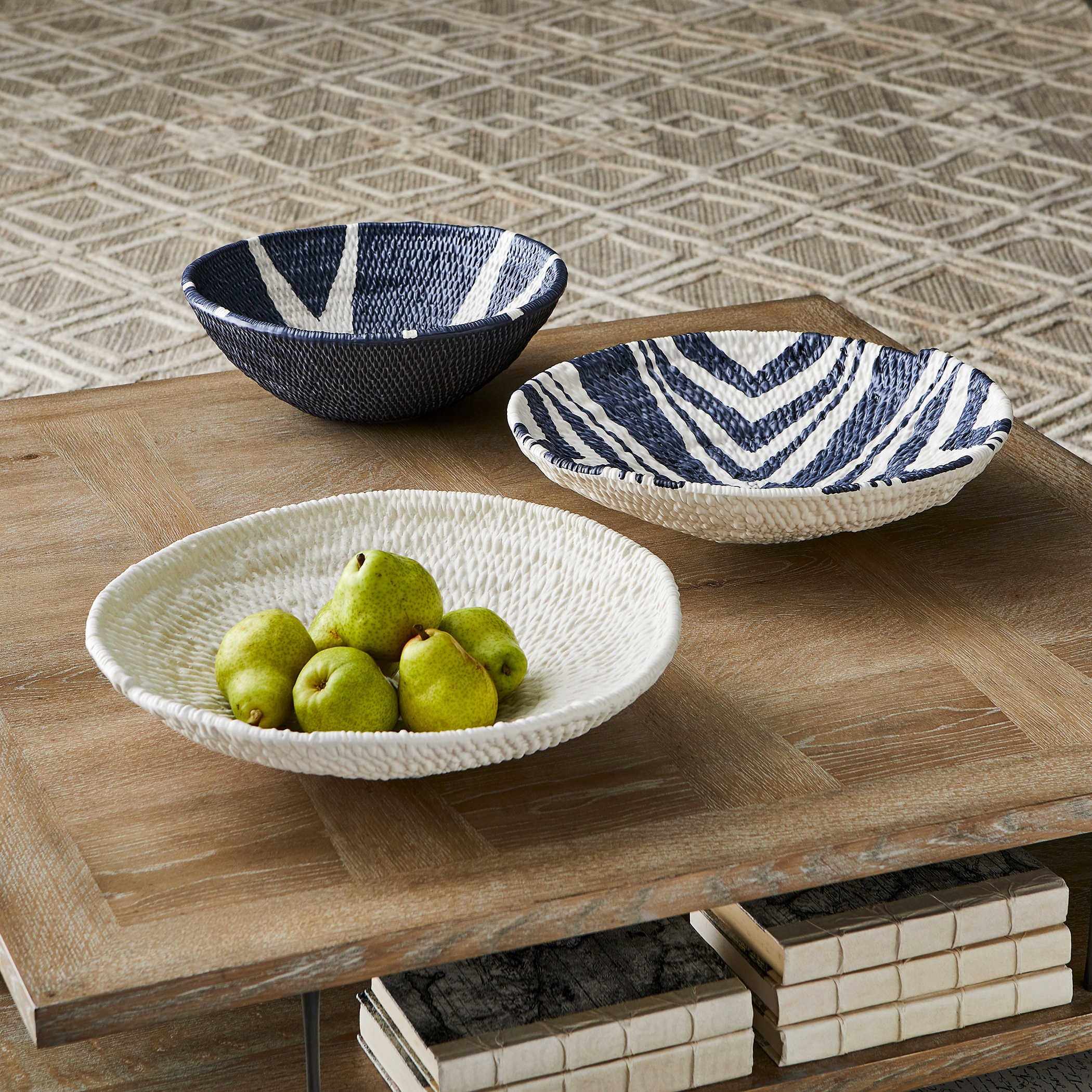 Woven Ceramic Basket - Look Display Bowl