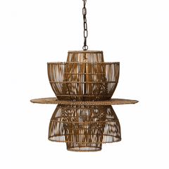 Obsidian Rattan Pendant Light White Cliff Studio Chandelier