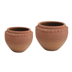 Textured Terracotta Pot White Cliff Studio Planters