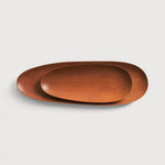 Thin Mahogany Wood Oval Boards Set White Cliff Studio Bowls and Trays