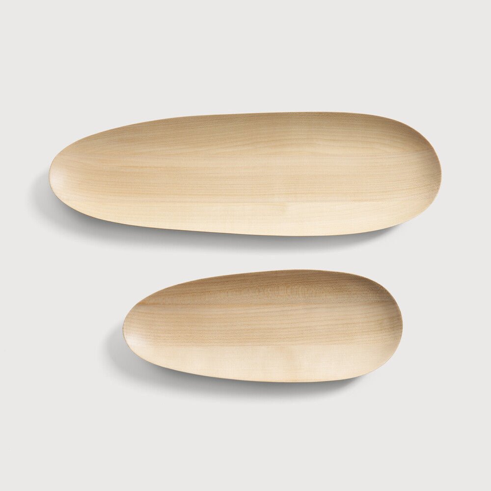 Thin Sycamore Wood Oval Boards Set White Cliff Studio Bowls and Trays