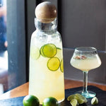 Baylor Decanter with Mango Wood Stopper, Tall White Cliff Studio Jars and Cannisters