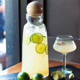 Baylor Decanter with Mango Wood Stopper, Tall White Cliff Studio Jars and Cannisters