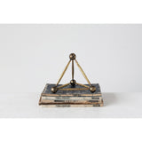 Metal Obelisk Sculpture Decor, Antique Brass White Cliff Studio Decorative Objects