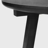 Tripod Small Round Side Table, Black Oak