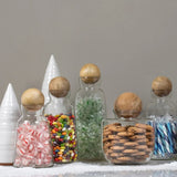 Baylor Decanter with Mango Wood Stopper, Tall White Cliff Studio Jars and Cannisters