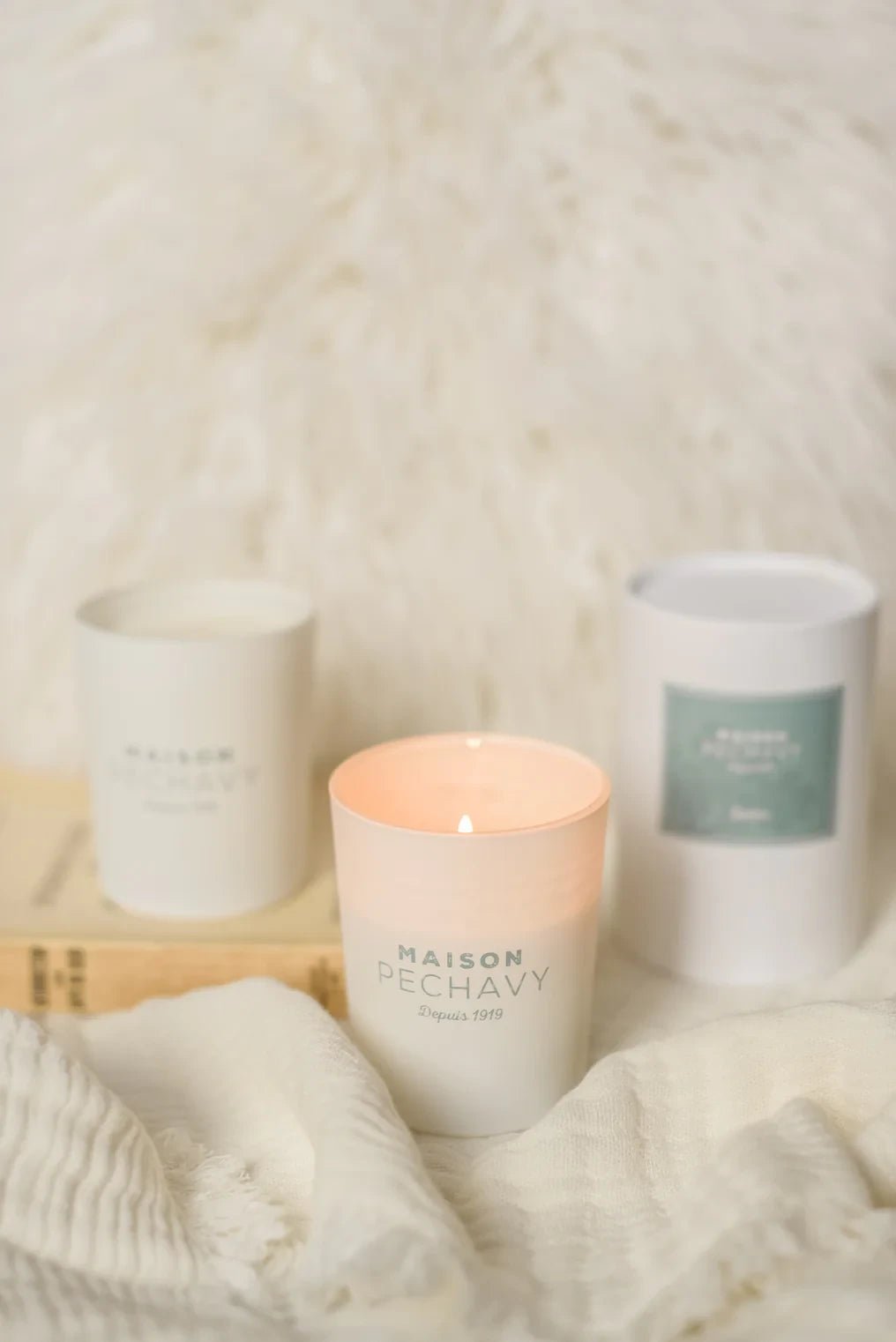 Lana French Scented Candle with Wood Fire, Lavender, & Patchouli