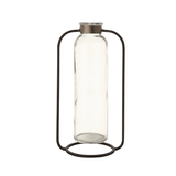 Glass Bud Vase in Metal Stand
