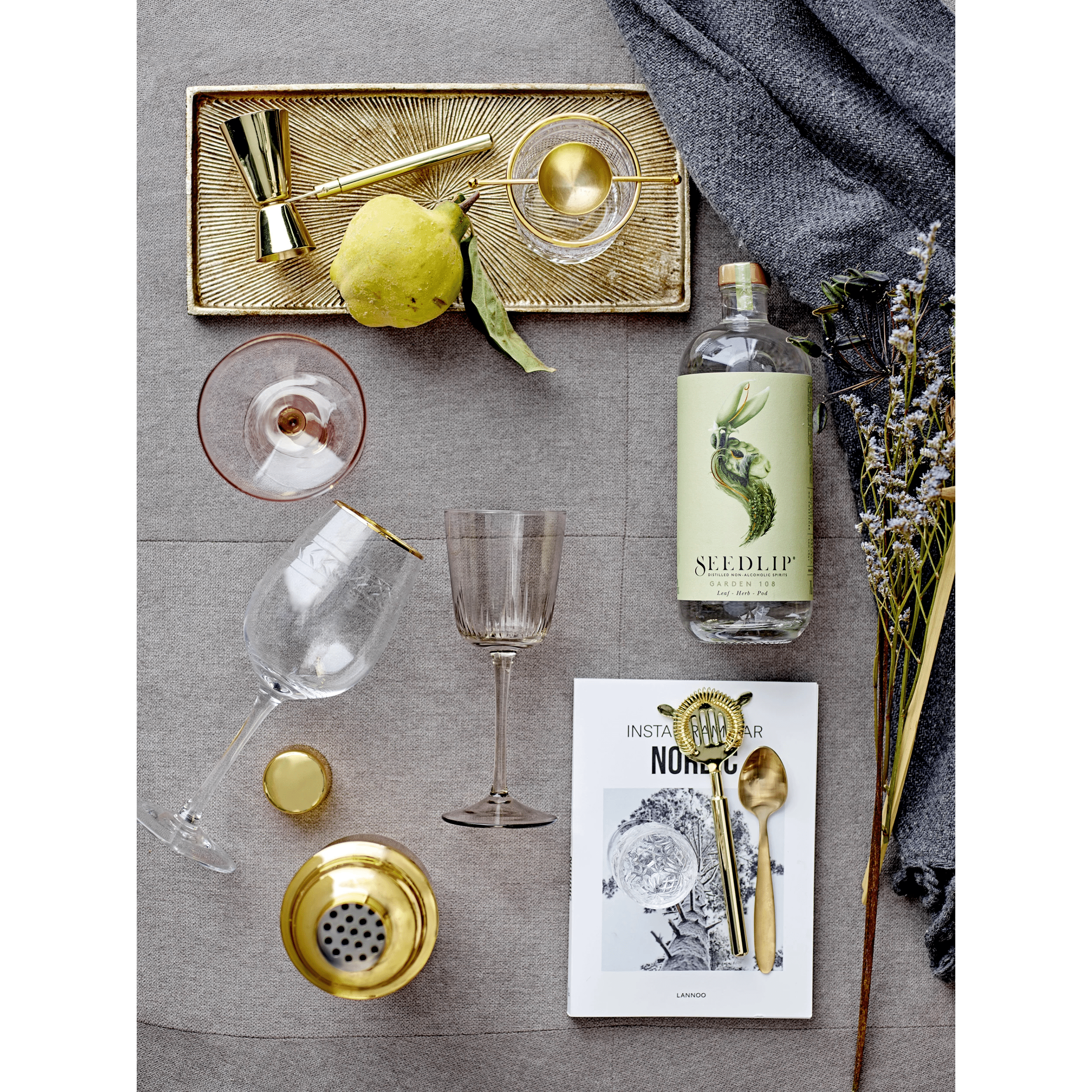 Stainless Steel Cocktail Shaker with Brass Finish White Cliff Studio Kitchen Tools