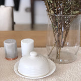 Vintage Mini Glass Cloche / Butter Dish with Lid White Cliff Studio Pedestals and Cloches