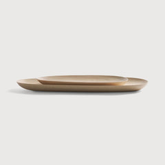 Thin Sycamore Wood Oval Boards Set White Cliff Studio Bowls and Trays
