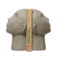 Resin Face Decorative Bookends, Set of 2 White Cliff Studio Decorative Objects