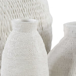 Mini Ceramic Woven Basket - Look Vases, Set of 3 White Cliff Studio Vases and Jars