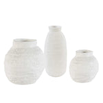 Mini Ceramic Woven Basket - Look Vases, Set of 3 White Cliff Studio Vases and Jars