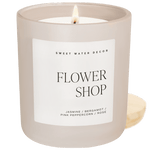 Flower Shop Soy Candle - Tan Matte Jar - 15 oz White Cliff Studio Candles and Candle Accessories