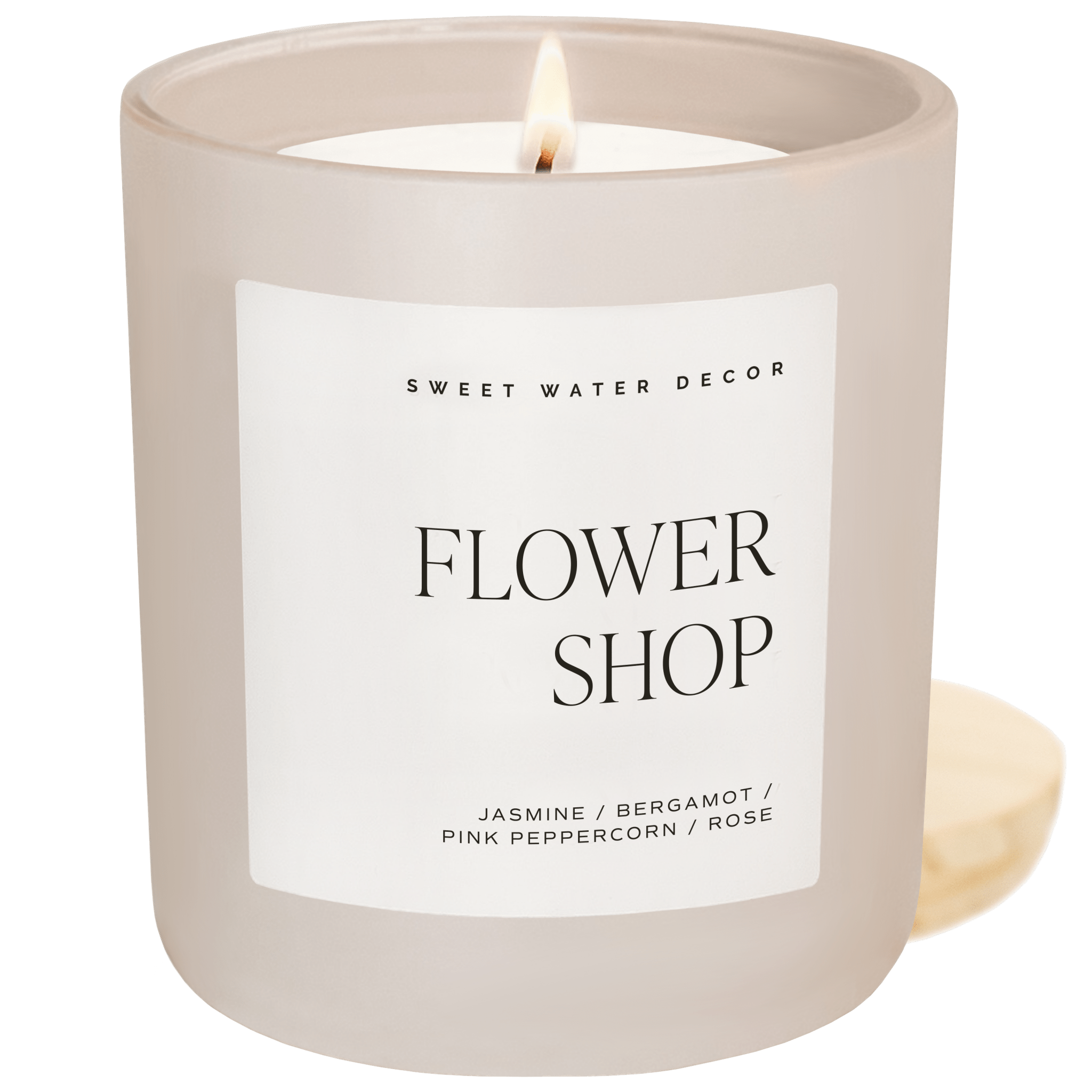 Flower Shop Soy Candle - Tan Matte Jar - 15 oz White Cliff Studio Candles and Candle Accessories