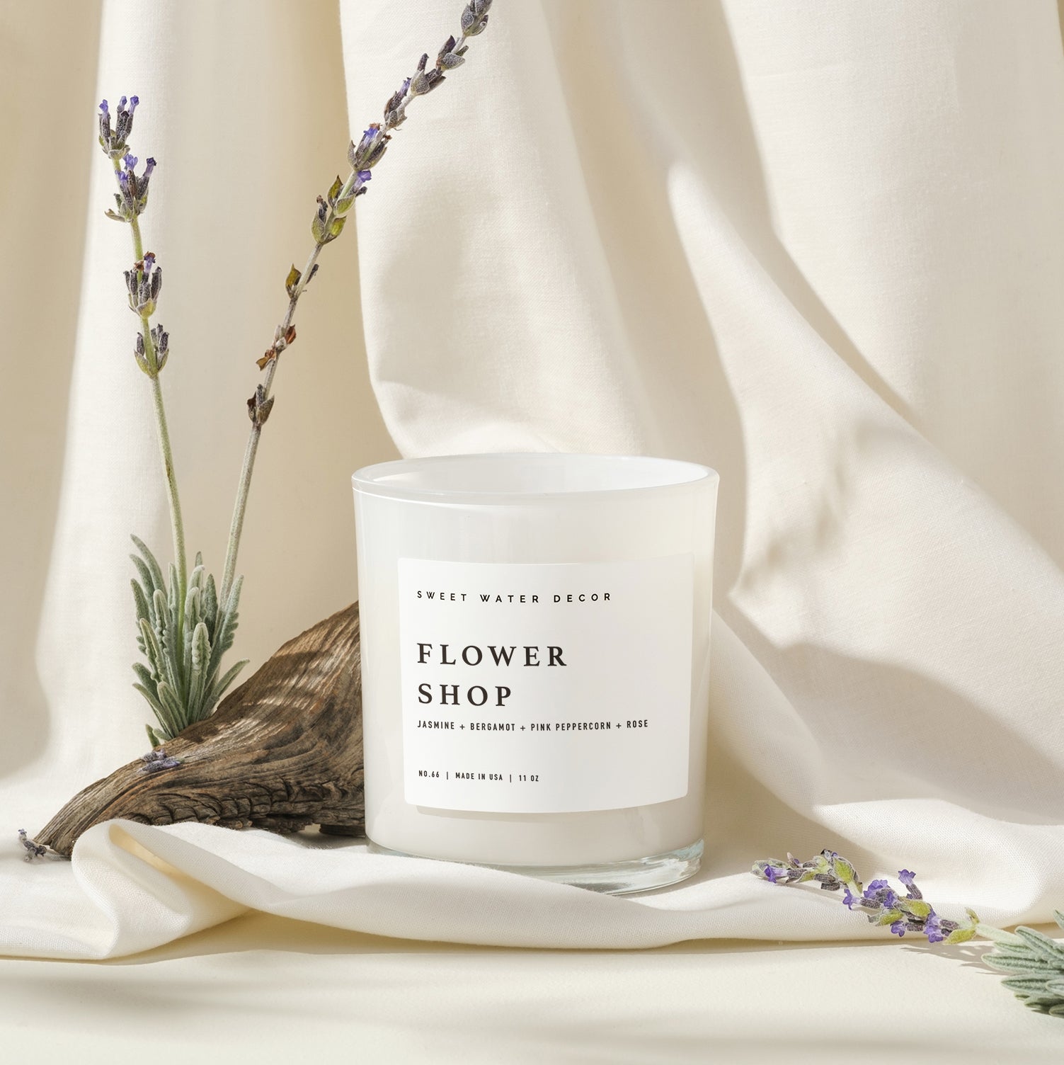 Flower Shop Soy Candle - White Jar - 11 oz White Cliff Studio Candles and Candle Accessories