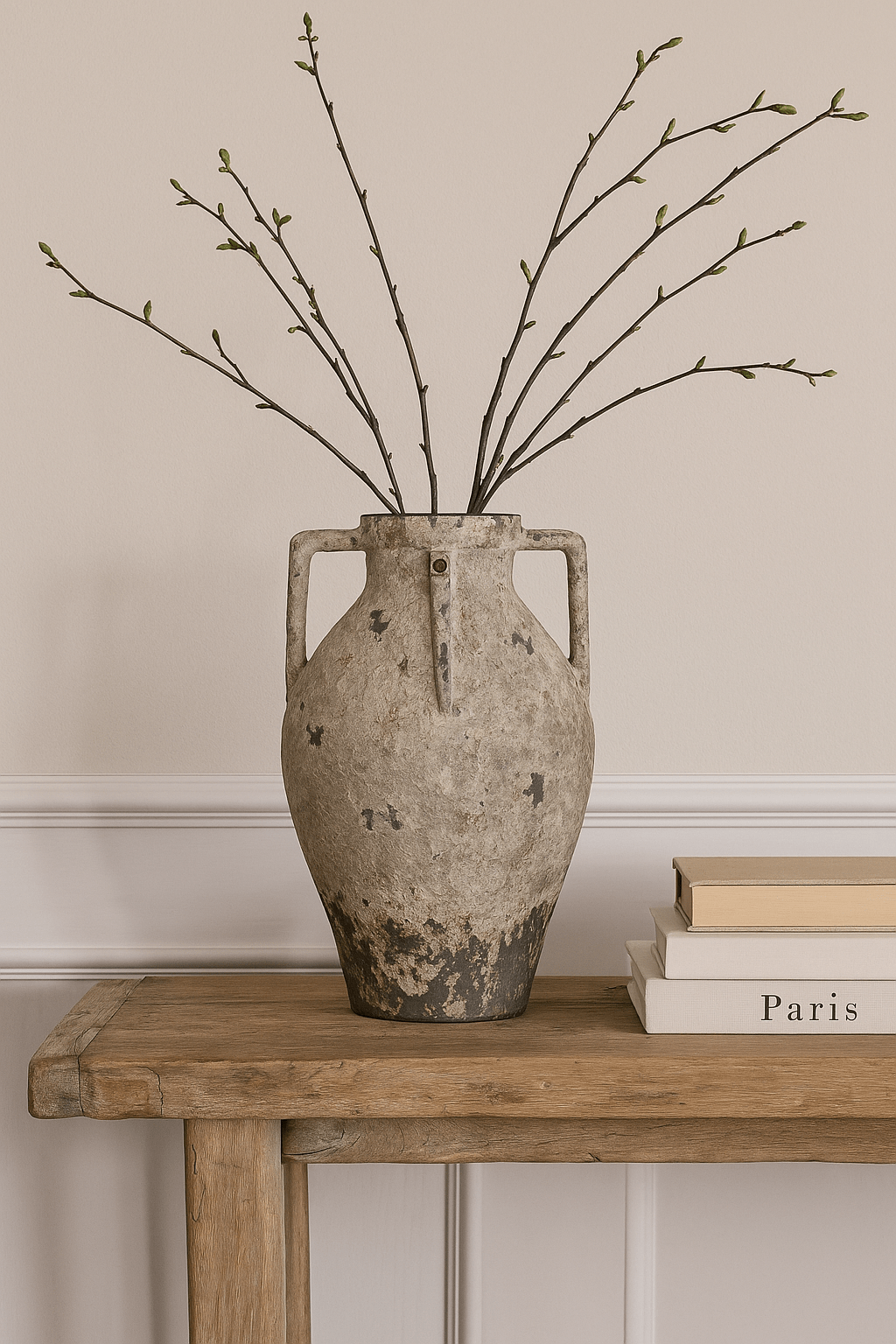 Found Metal Urn with Handles – Vintage - Inspired