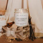 Gingerbread and Spice Soy Candle - Clear Jar - 9 oz White Cliff Studio Candles and Candle Accessories